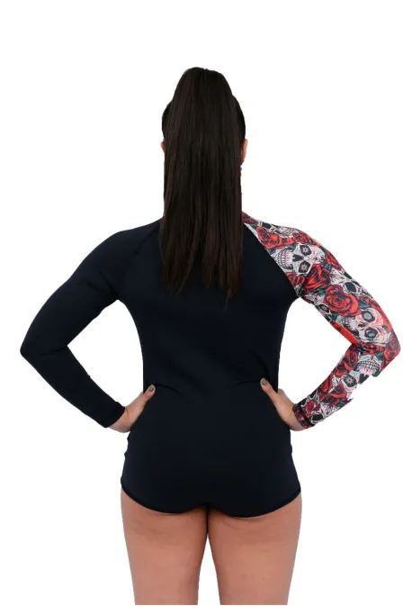 Body Feminino Jiu-Jitsu Red Skull