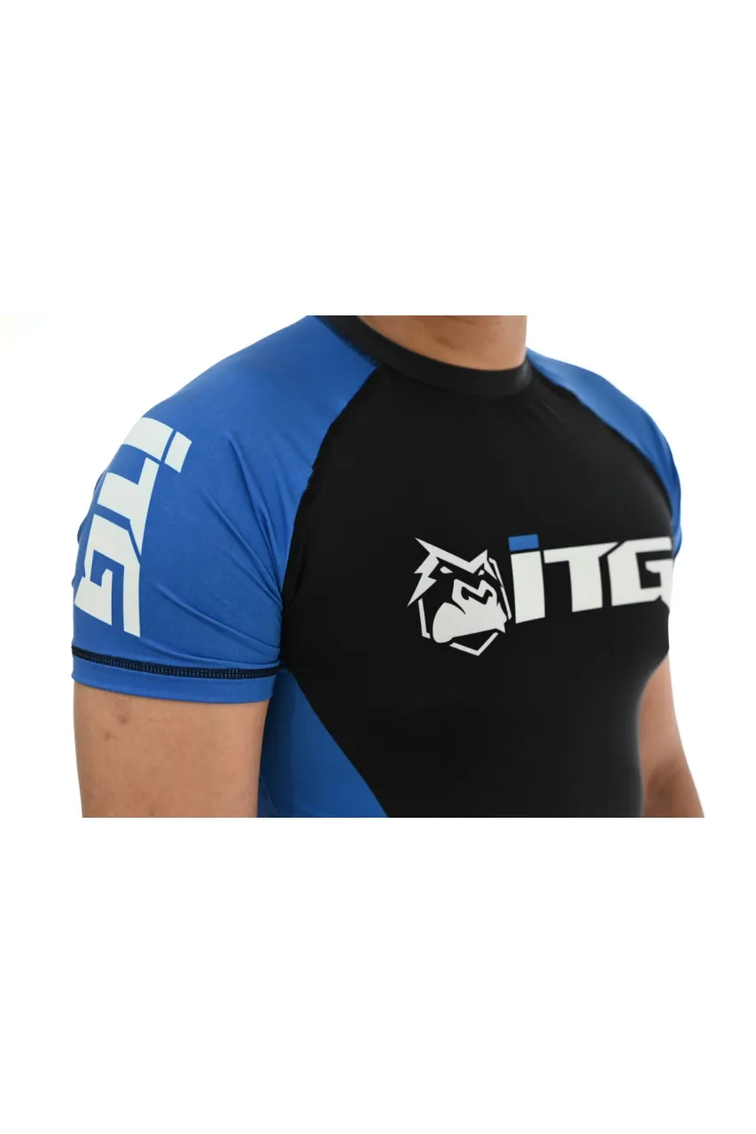 Rash Guard Masculina ITG Manga Curta Azul