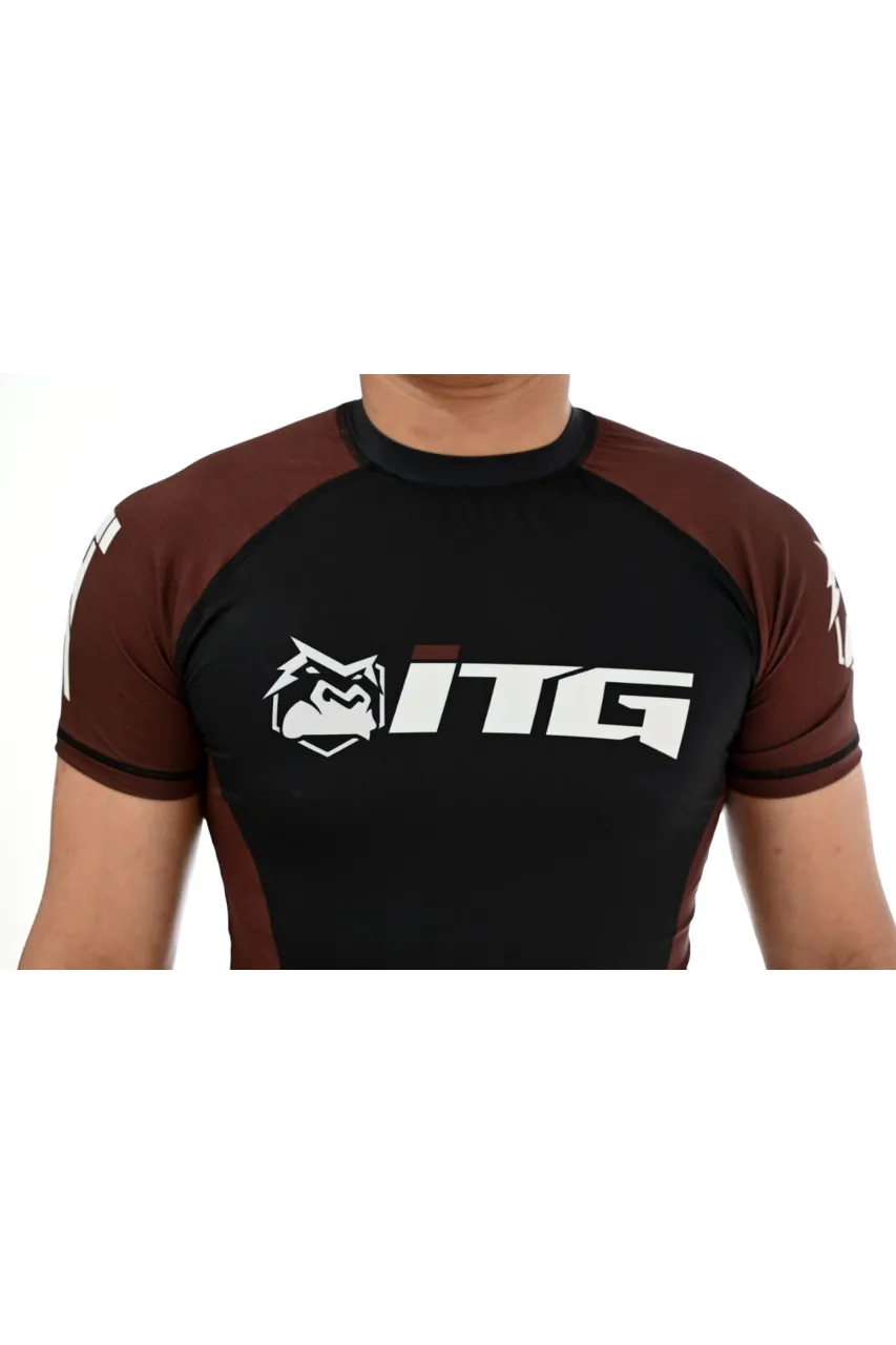 Rash Guard Masculina ITG Manga Curta Marrom