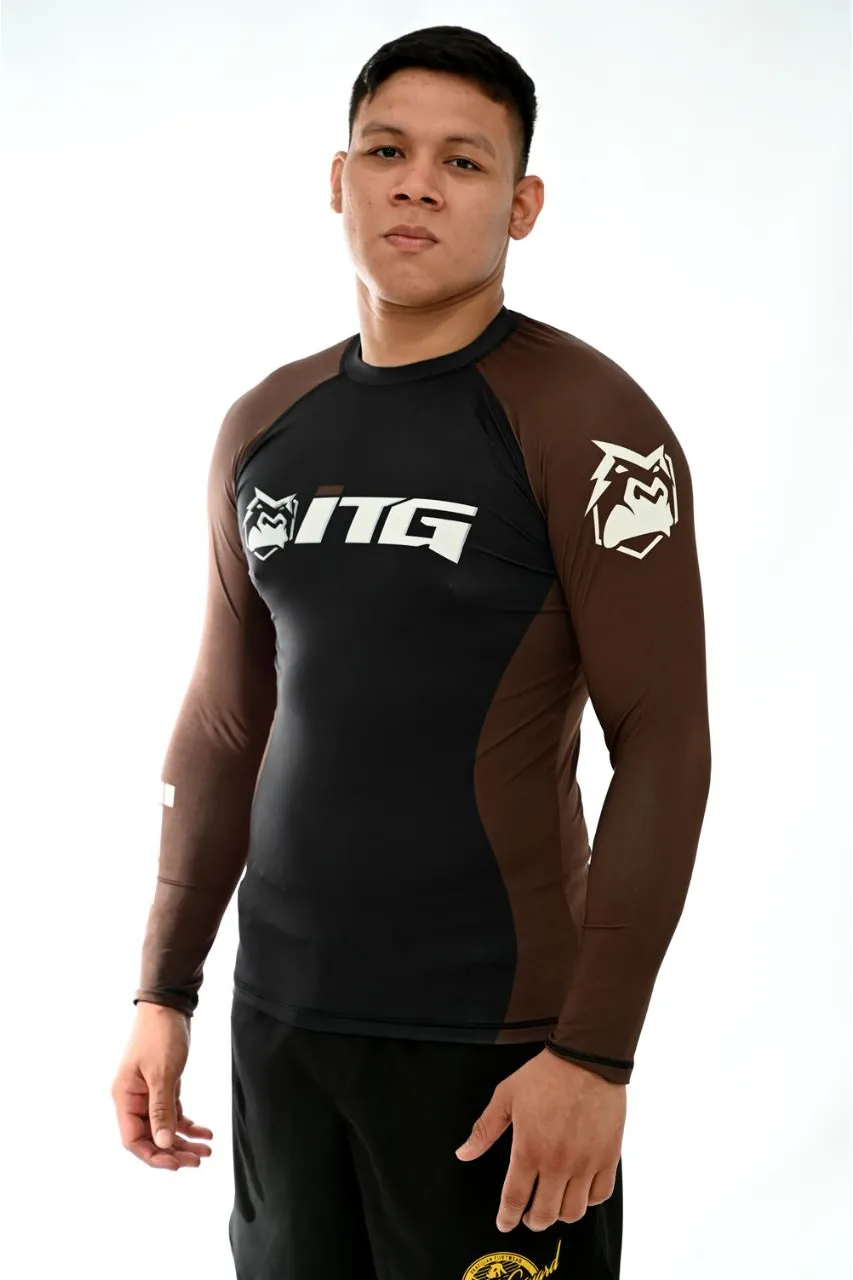 Rash Guard Masculina ITG Manga Longa Marrom