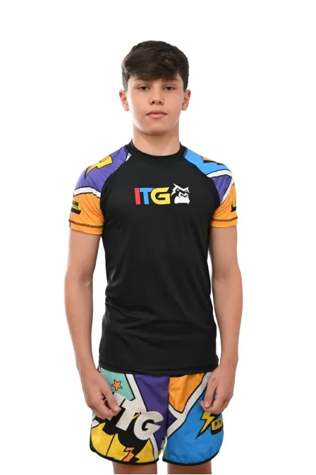 Rash Guard Infantil Colors Preta