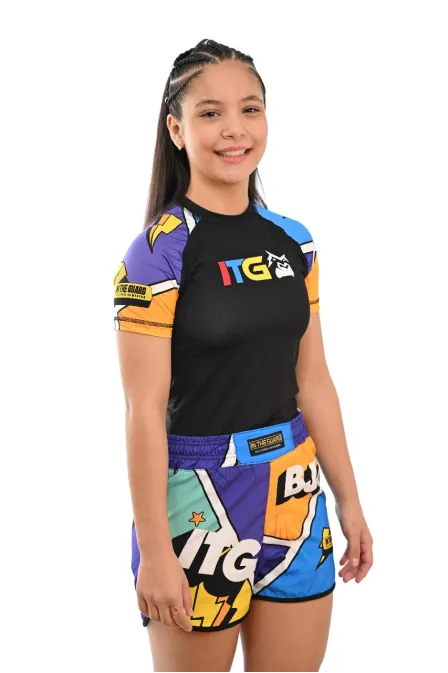 Rash Guard Infantil Feminina Colors Preta