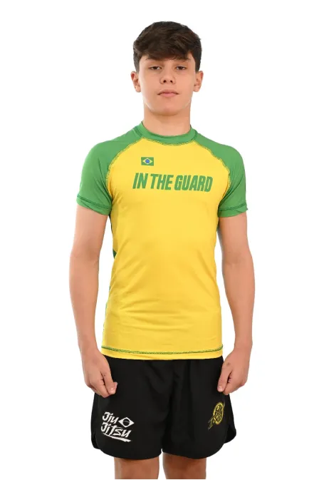 Rash Guard Infantil Brasil Amarela
