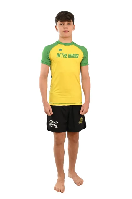 Rash Guard Infantil Brasil Amarela