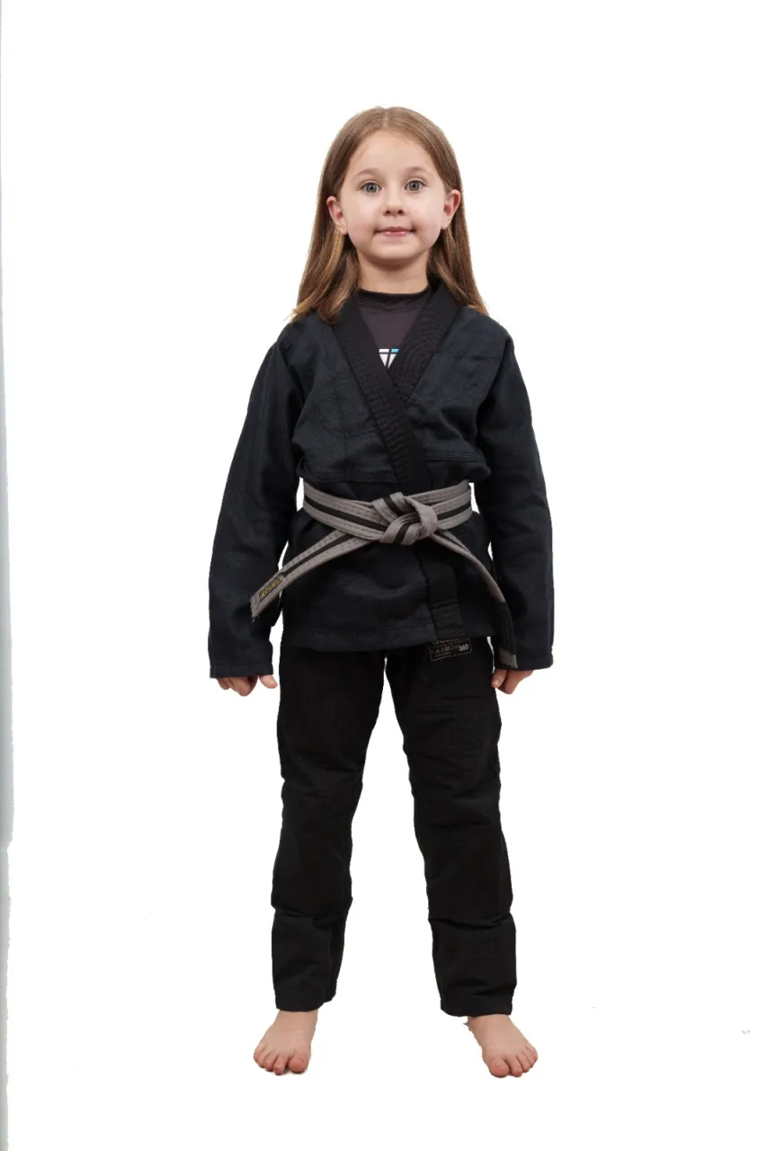 Kimono Infantil In The Guard Feminino Liso Preto