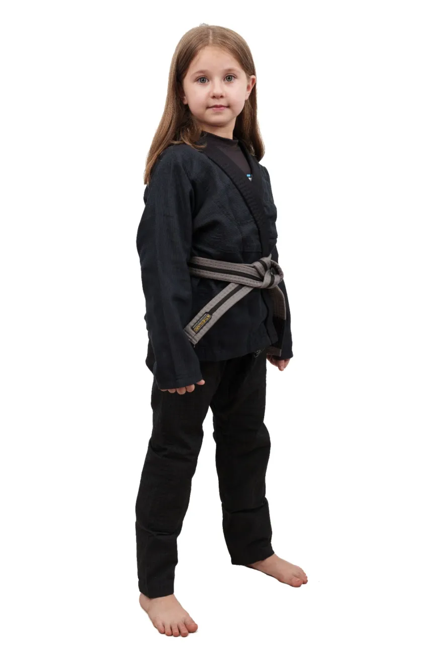 Kimono Infantil In The Guard Feminino Liso Preto