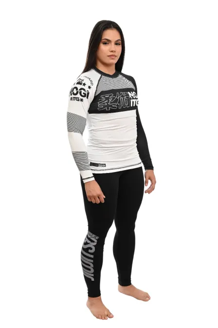 Rash Guard Feminina No-GI Branca M. Longa