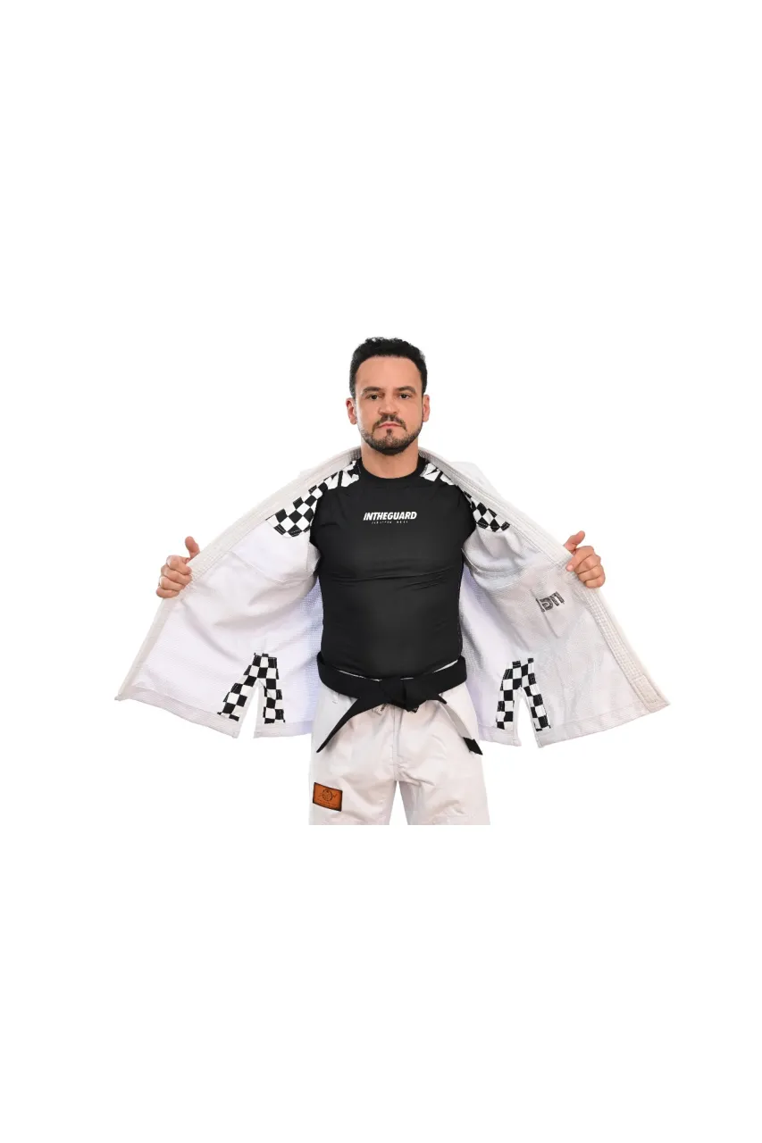 Kimono In The Guard Xadrez Pro Branco