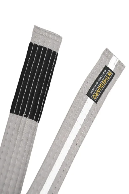 Faixa Jiu Jitsu Infantil Cinza com Listra Branca