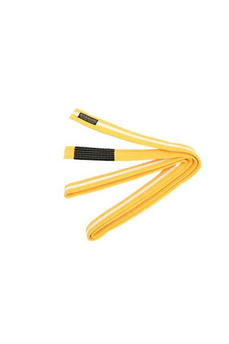 Faixa Jiu Jitsu Infantil Amarela com Listra Branca