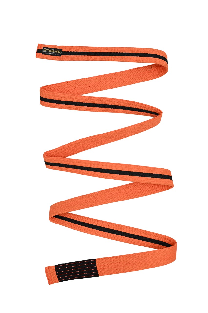 Faixa Jiu Jitsu Infantil Laranja com Listra Preta