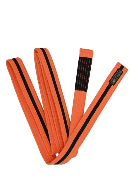 Faixa Jiu Jitsu Infantil Laranja com Listra Preta