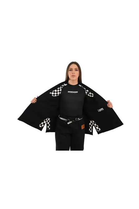 Kimono In The Guard Feminino Xadrez Preto