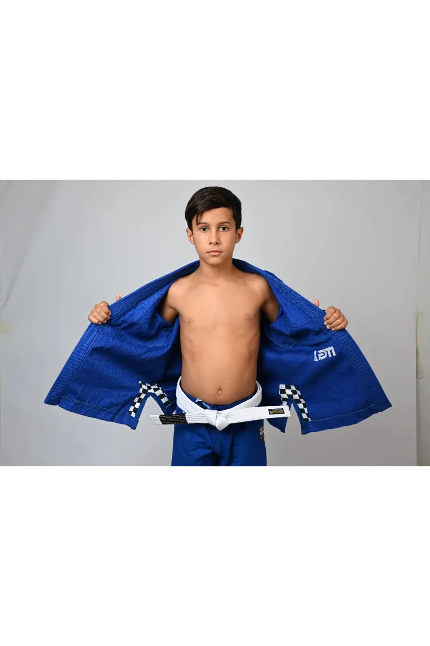 Kimono Infantil In The Guard Xadrez Azul