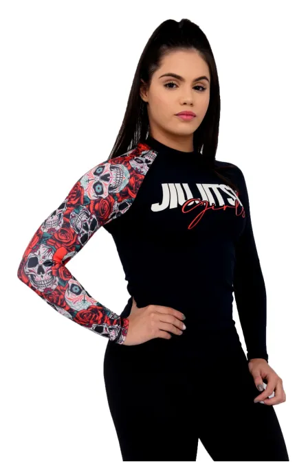 Rash Guard Feminina Red Skull