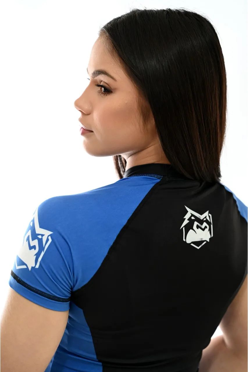 Rash Guard Feminina ITG Manga Curta Azul