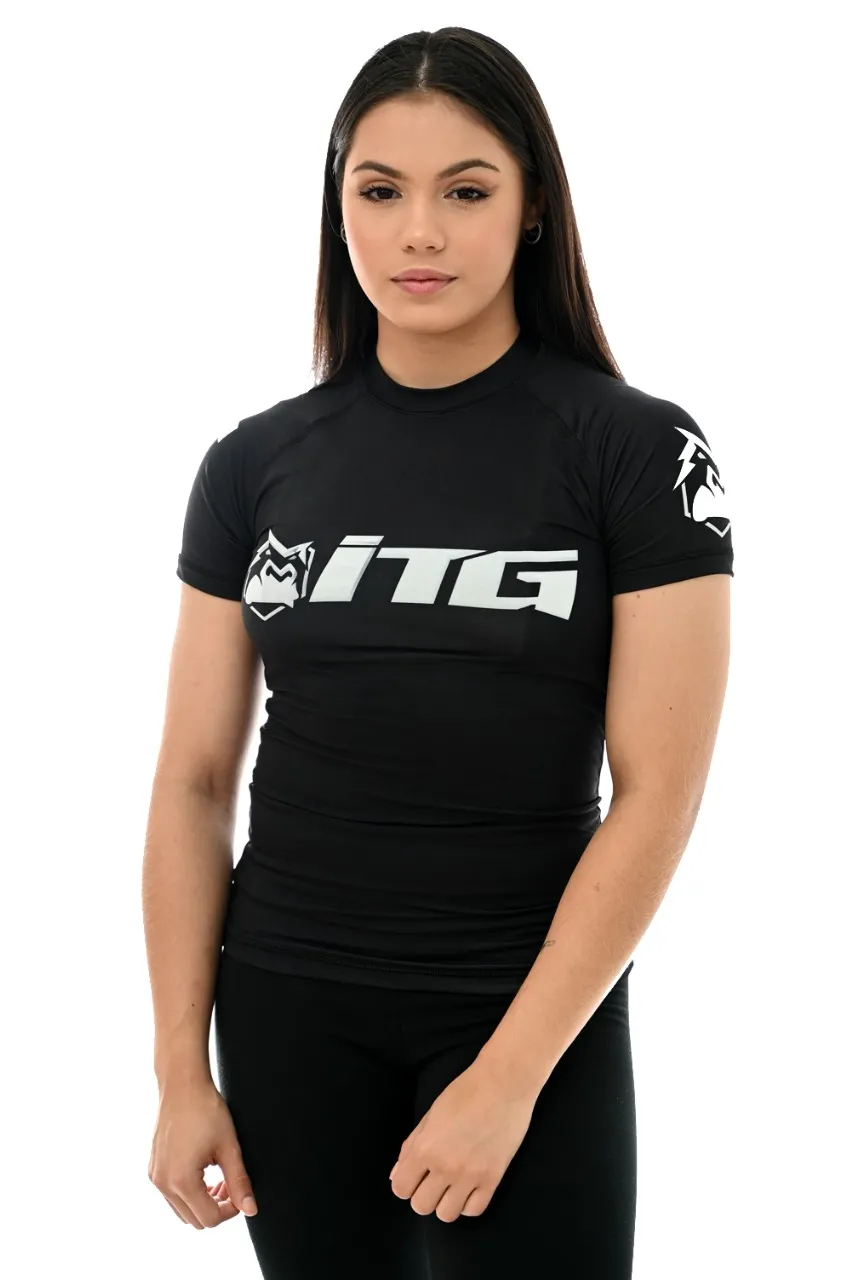 Rash Guard Feminina ITG Manga Curta Preta