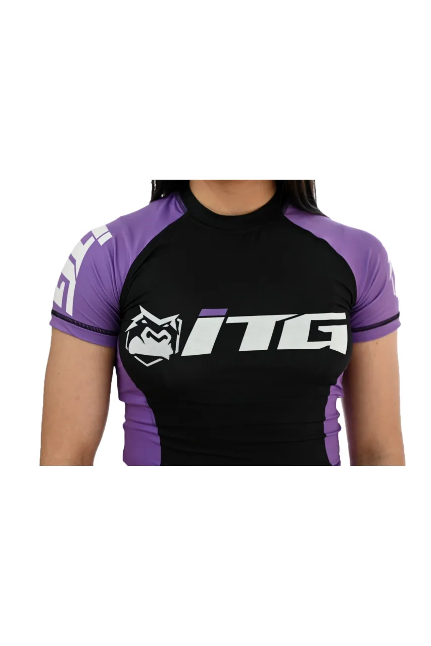 Rash Guard Feminina ITG Manga Curta Roxa