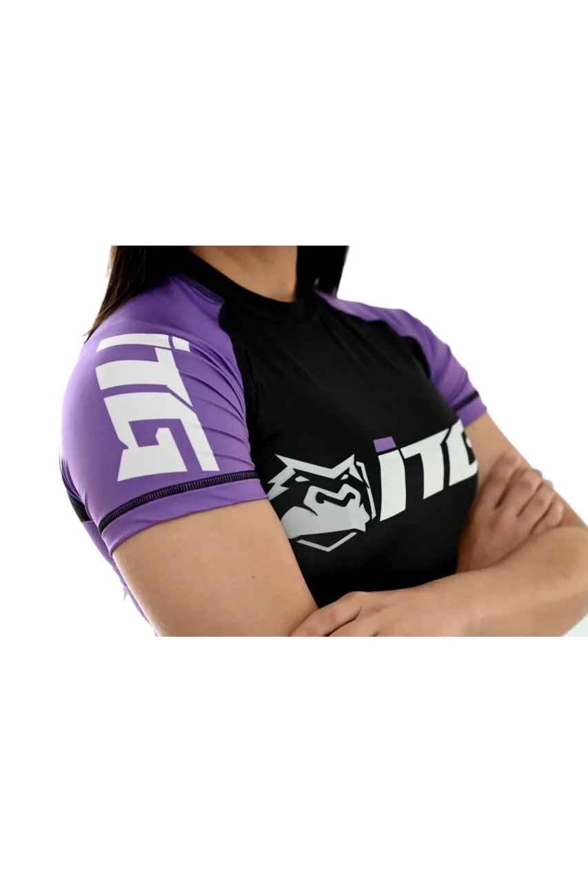 Rash Guard Feminina ITG Manga Curta Roxa