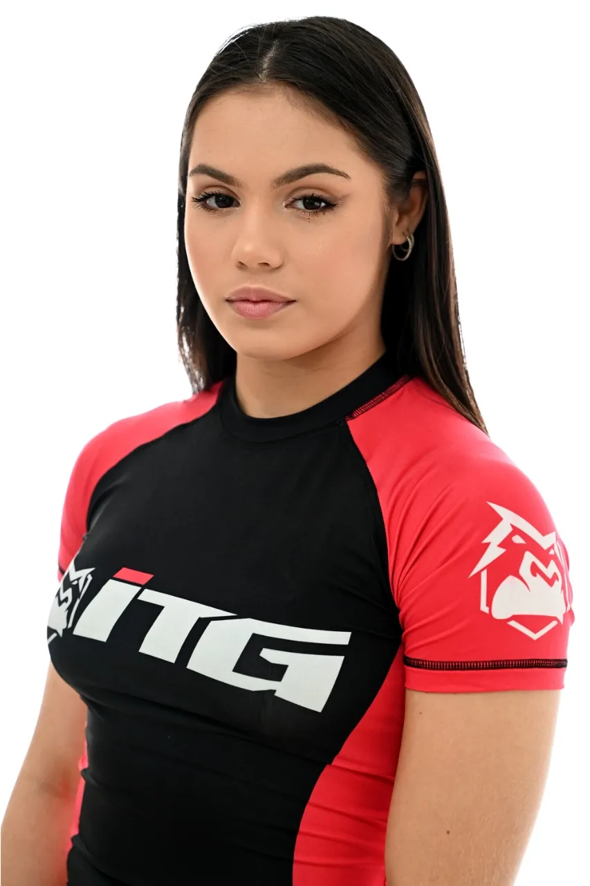 Rash Guard Feminina ITG Manga Curta Vermelha