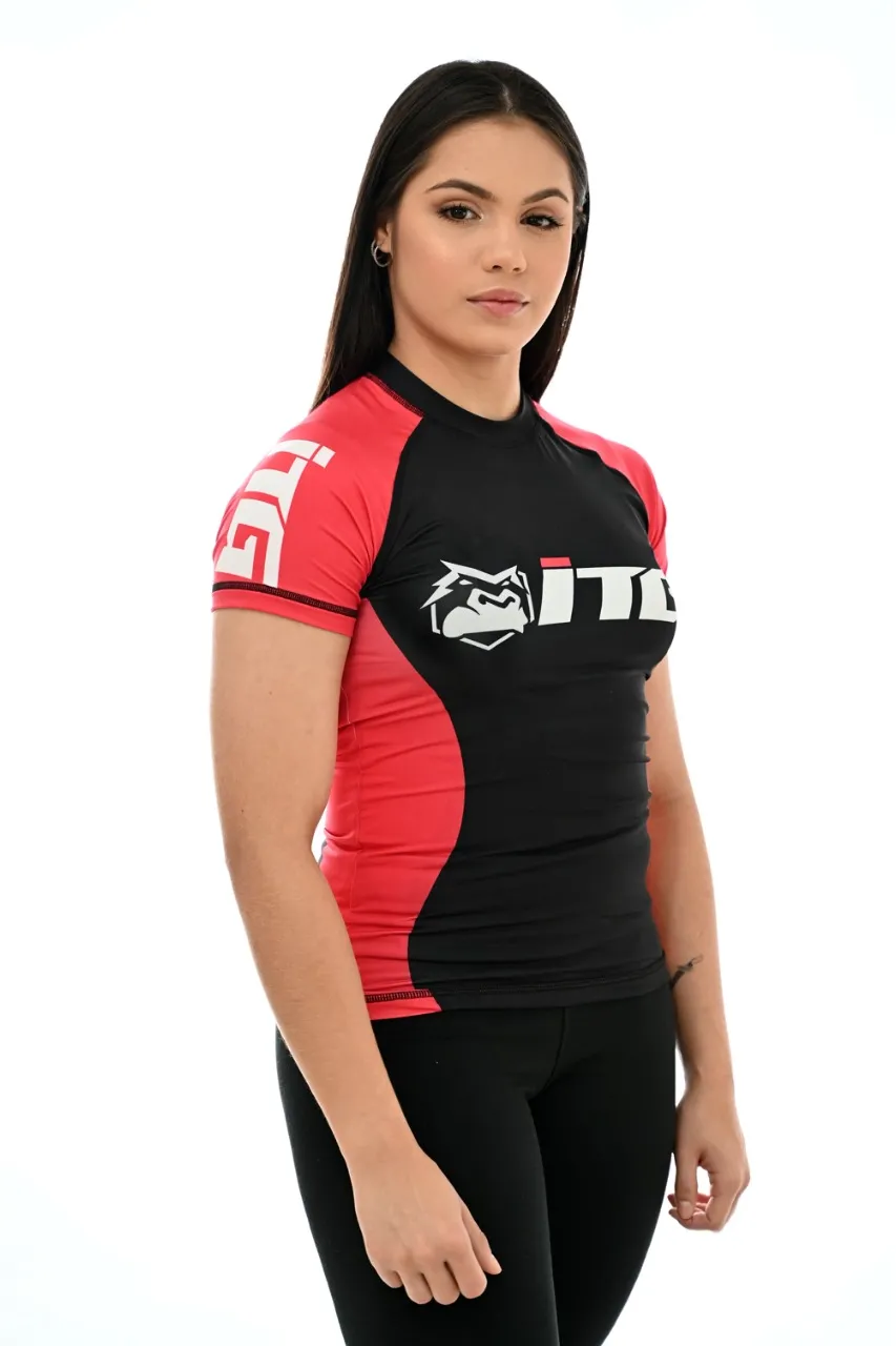 Rash Guard Feminina ITG Manga Curta Vermelha