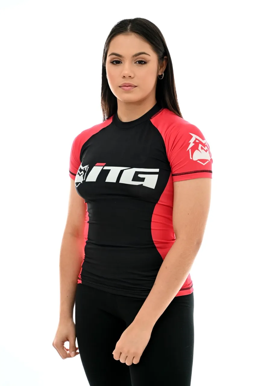 Rash Guard Feminina ITG Manga Curta Vermelha