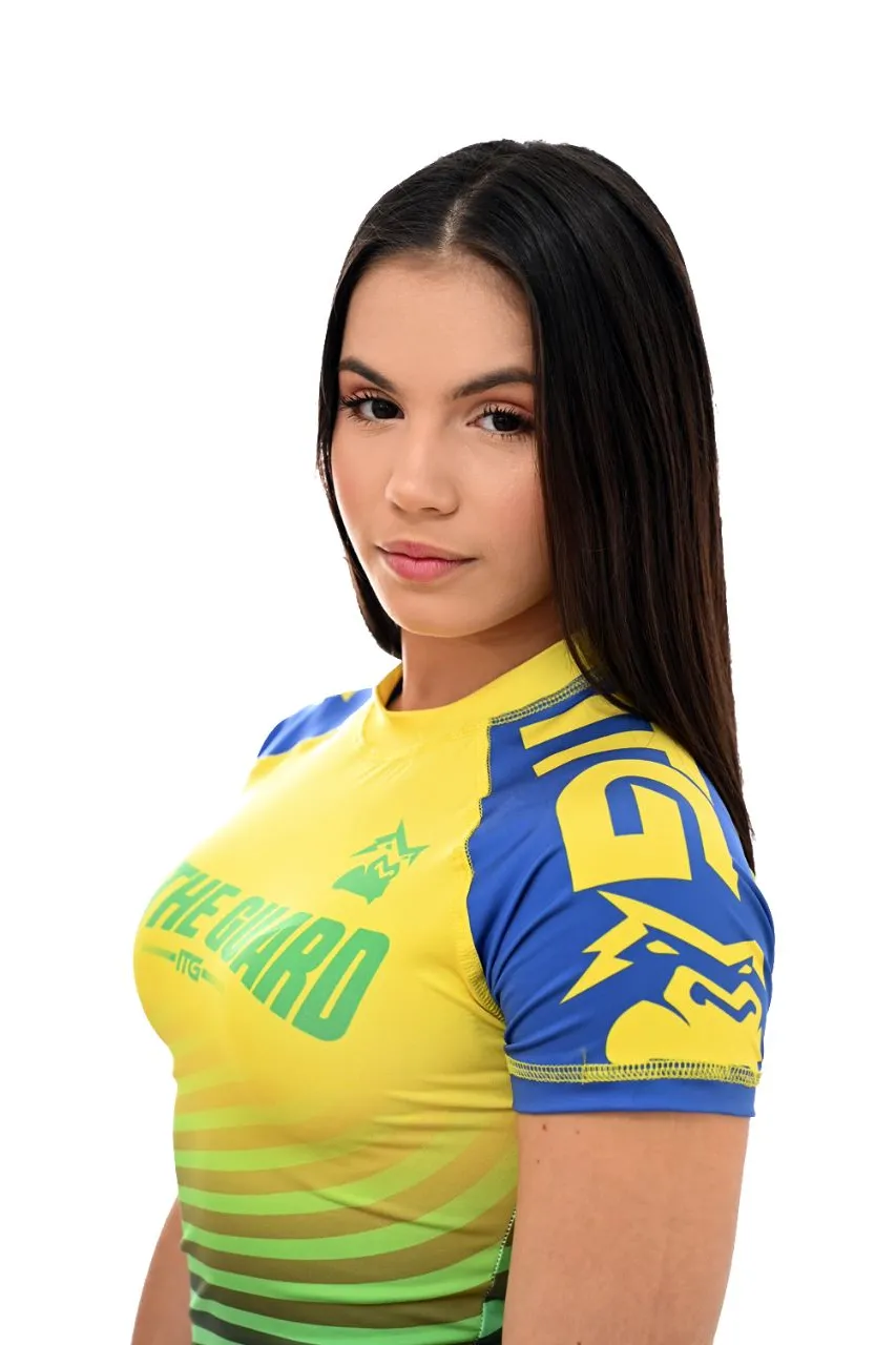 Rash Guard Feminina Brasil Amarela