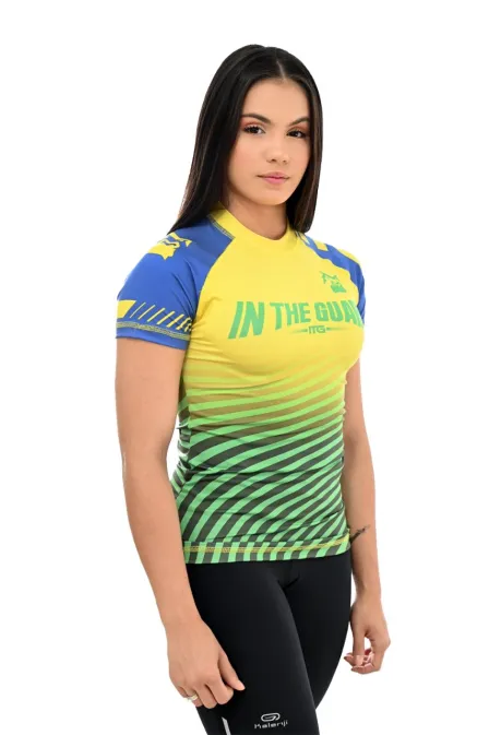 Rash Guard Feminina Brasil Amarela