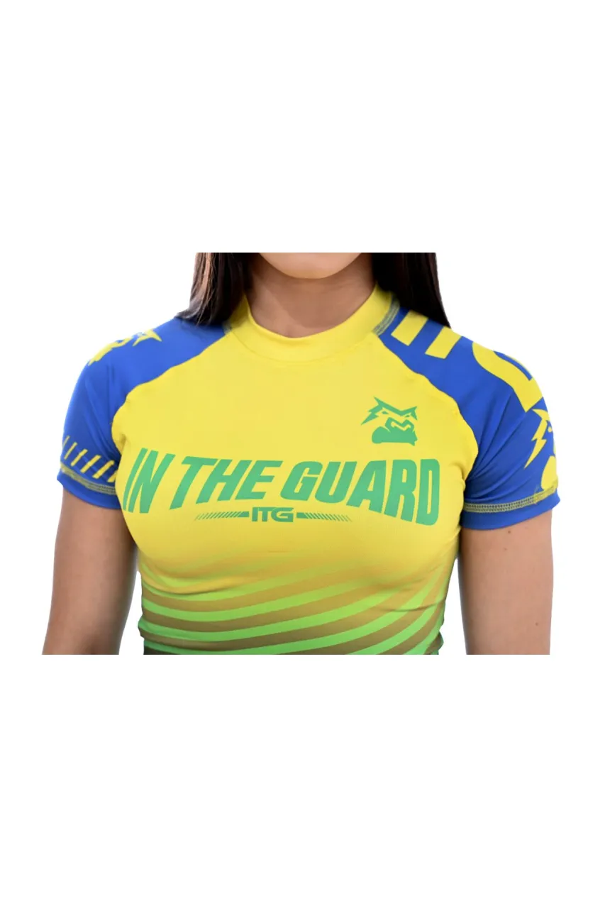 Rash Guard Feminina Brasil Amarela