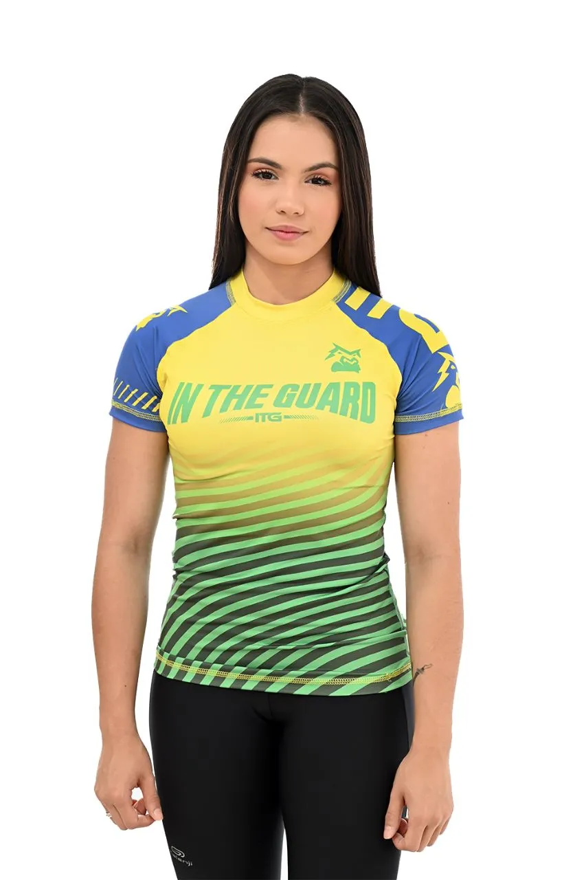 Rash Guard Feminina Brasil Amarela